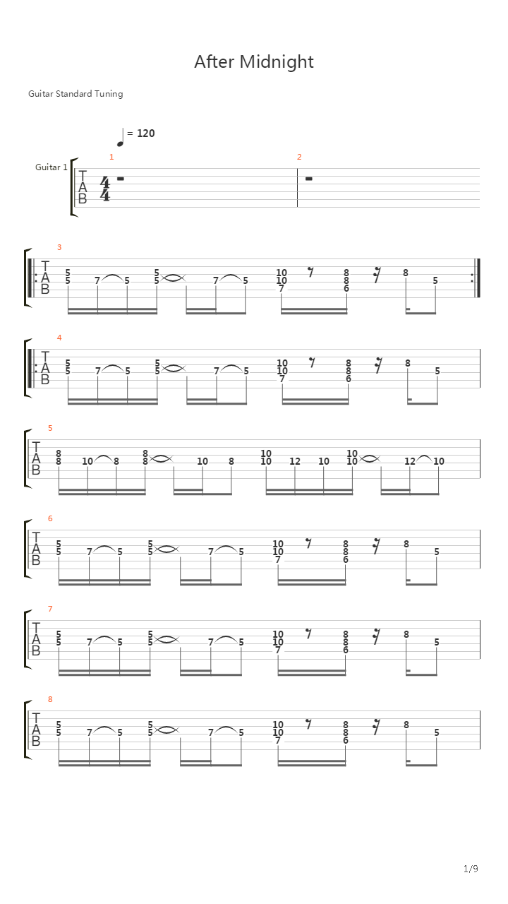 After Midnight吉他谱