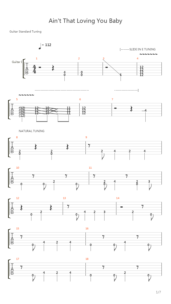 Aint That Loving You Baby吉他谱