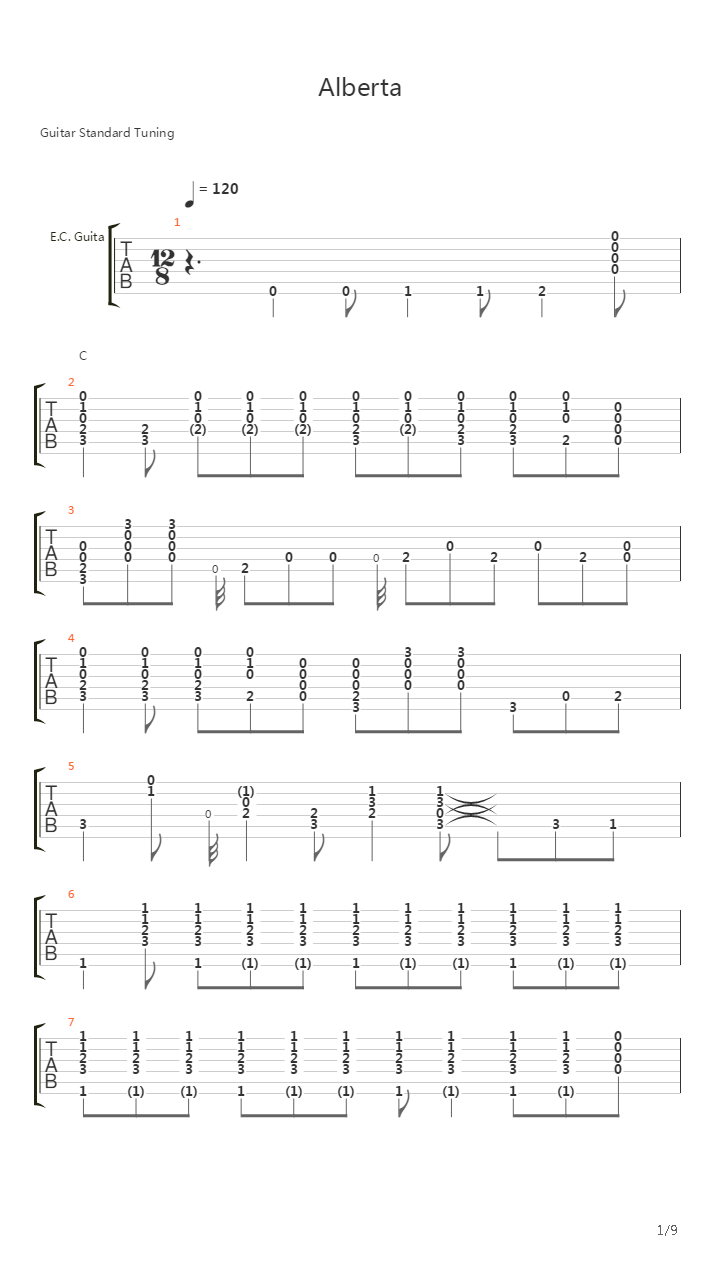 Alberta吉他谱