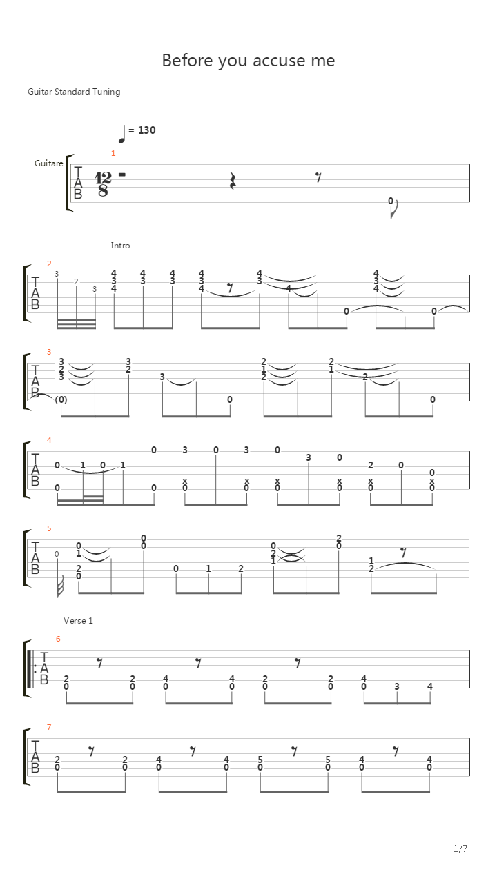 Before You Accuse Me吉他谱