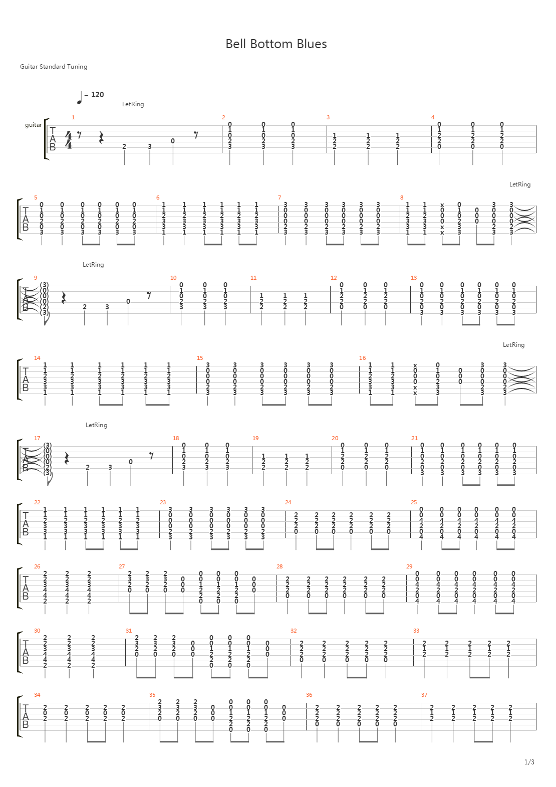 Bell Bottom Blues吉他谱