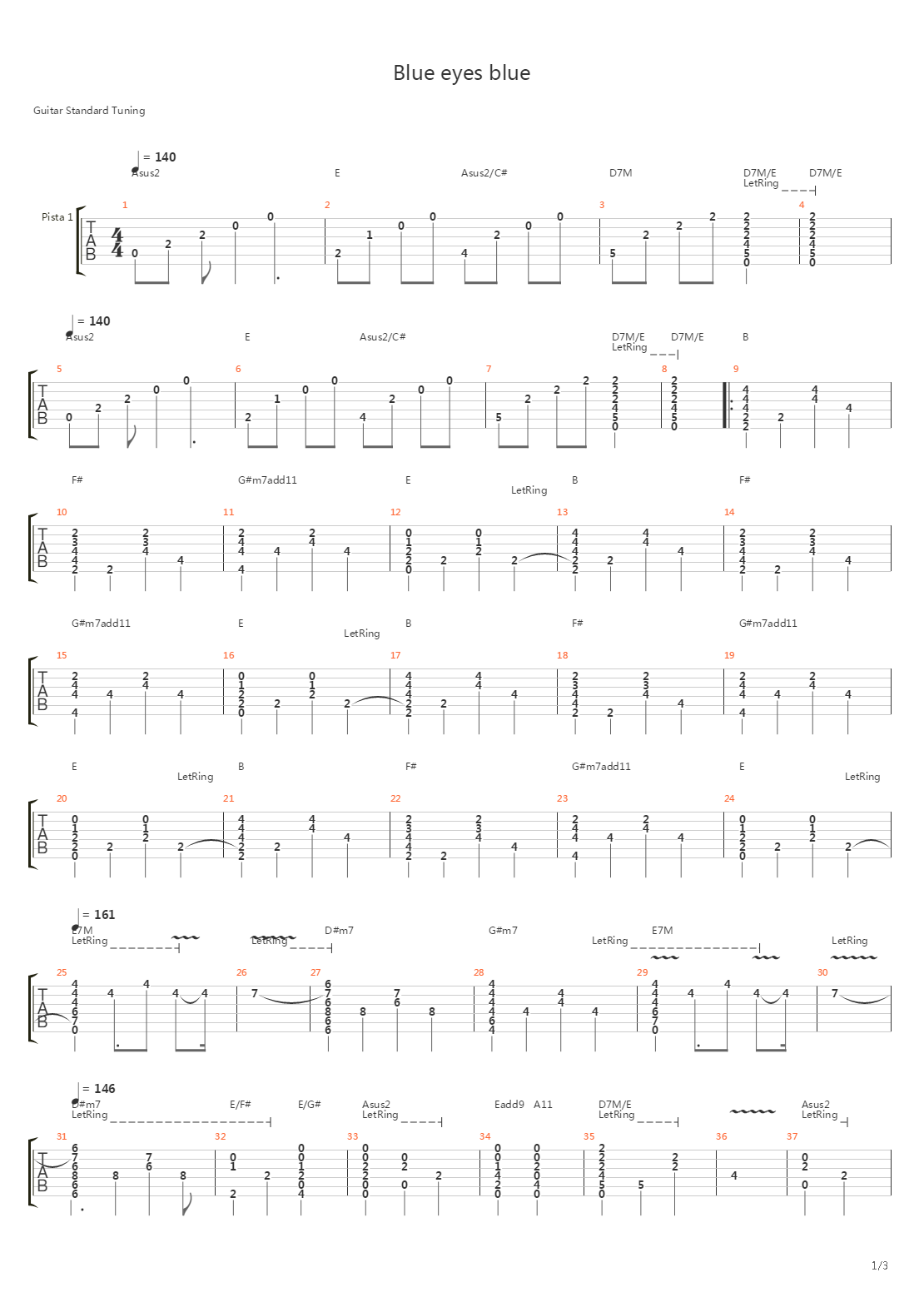 Blue Eyes Blues吉他谱
