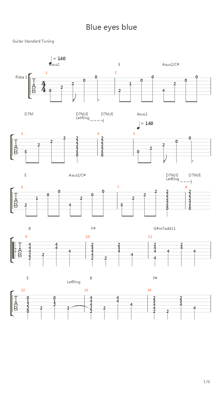 Blue Eyes Blues吉他谱