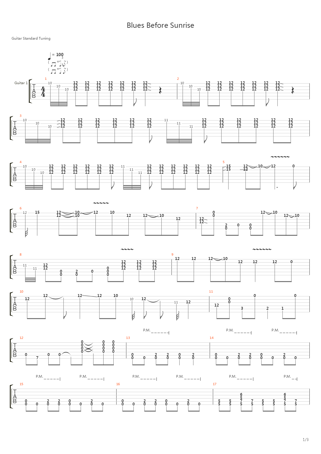 Blues Before Sunrise吉他谱