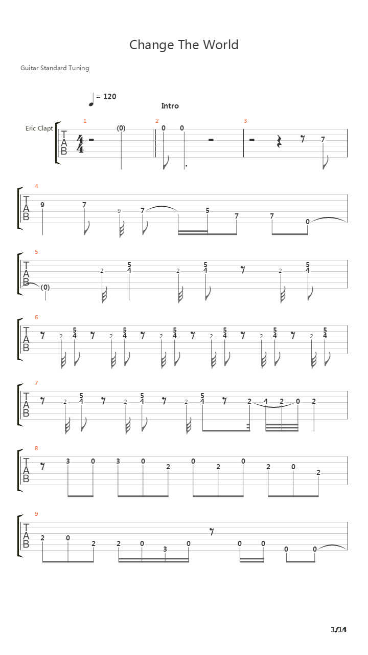 Change The World吉他谱