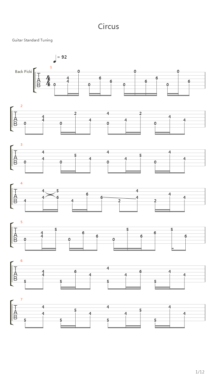 Circus吉他谱
