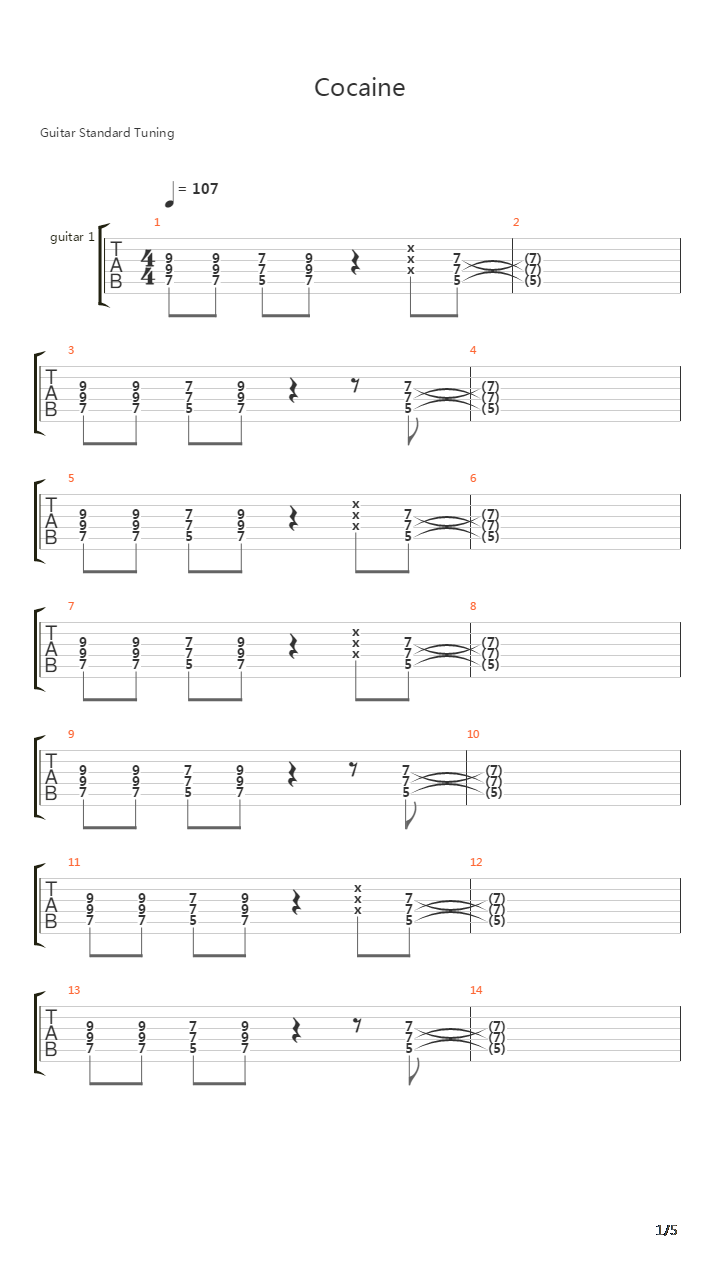 Cocaine吉他谱