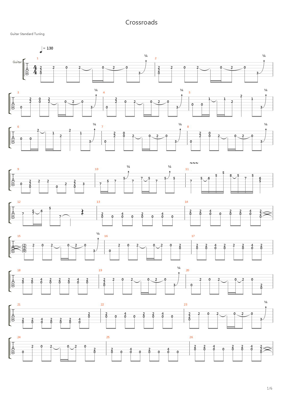 Crossroads吉他谱