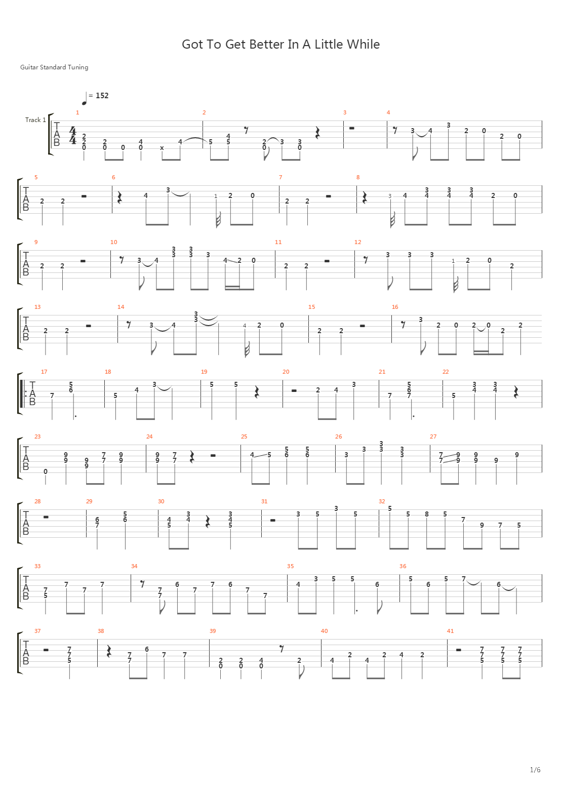 Got To Get Better In A Little While吉他谱