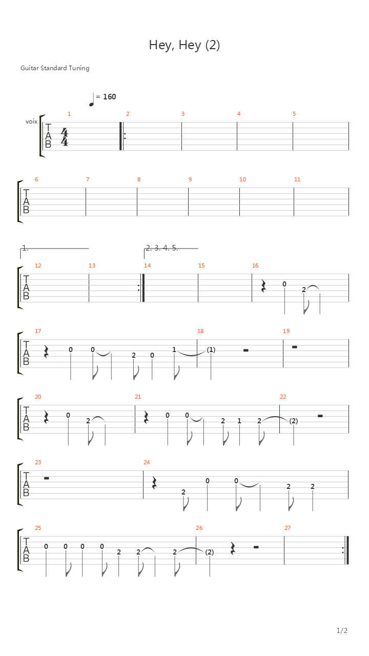 Hey Hey吉他谱