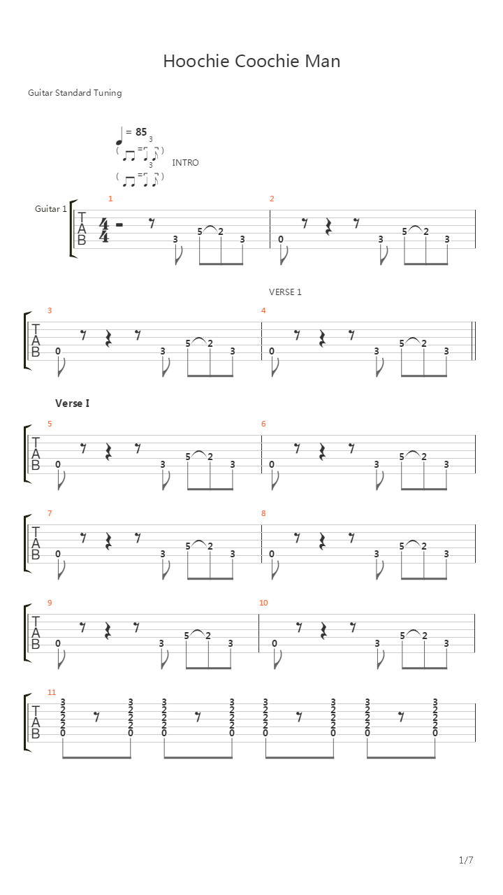 Hoochie Coochie Man吉他谱