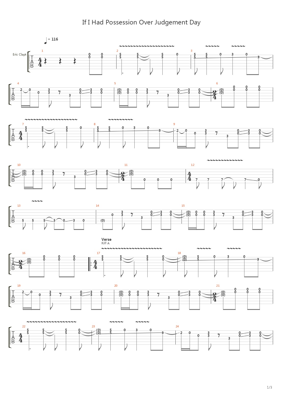 If I Had Possession Over Judgement Day吉他谱