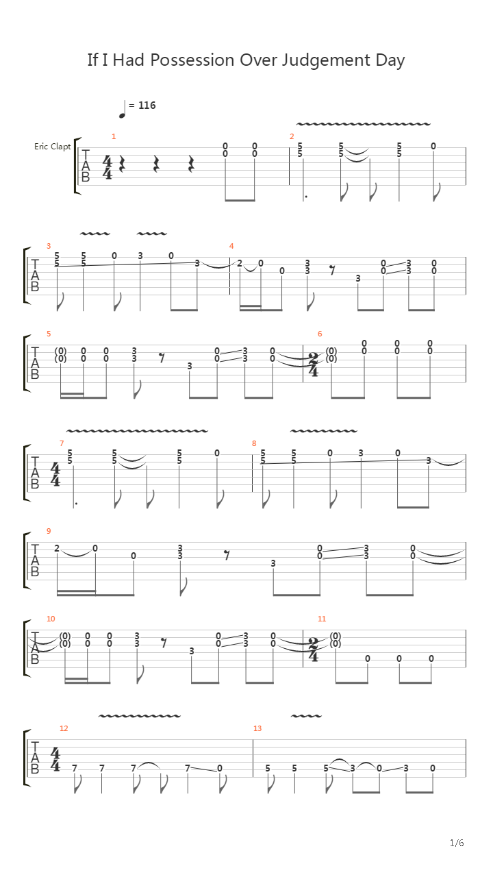 If I Had Possession Over Judgement Day吉他谱