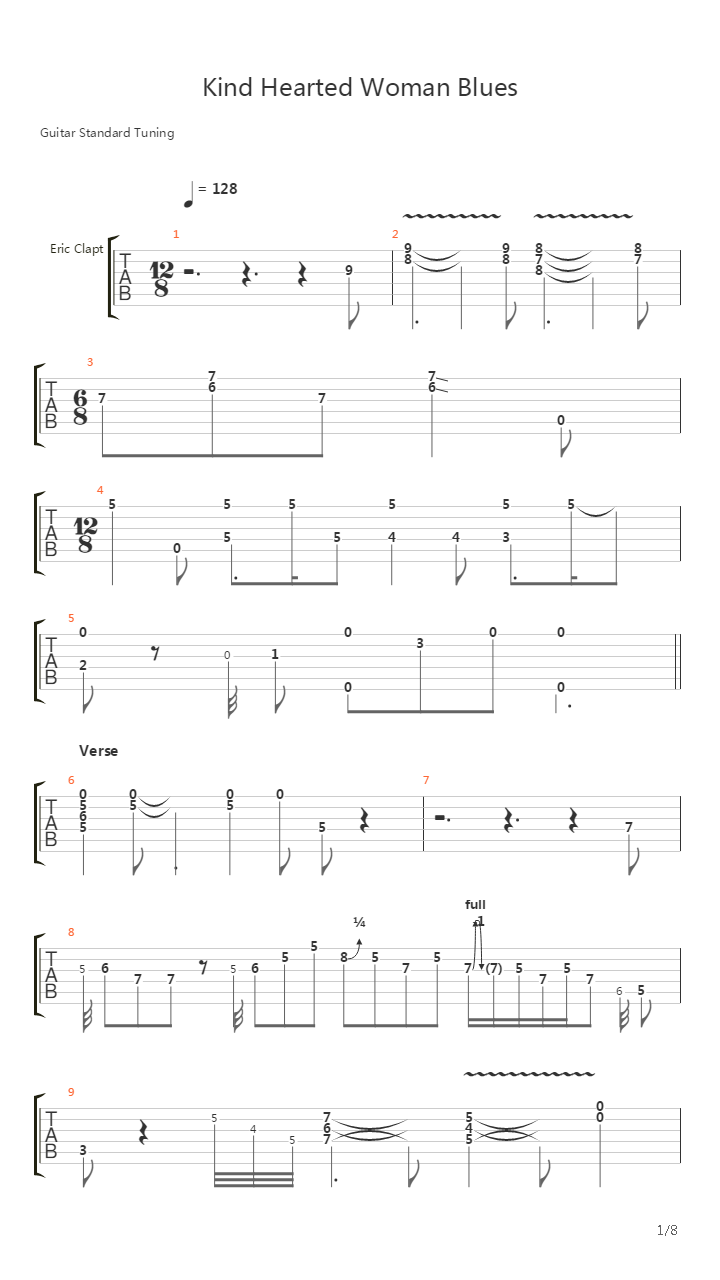 Kind Hearted Woman Blues吉他谱