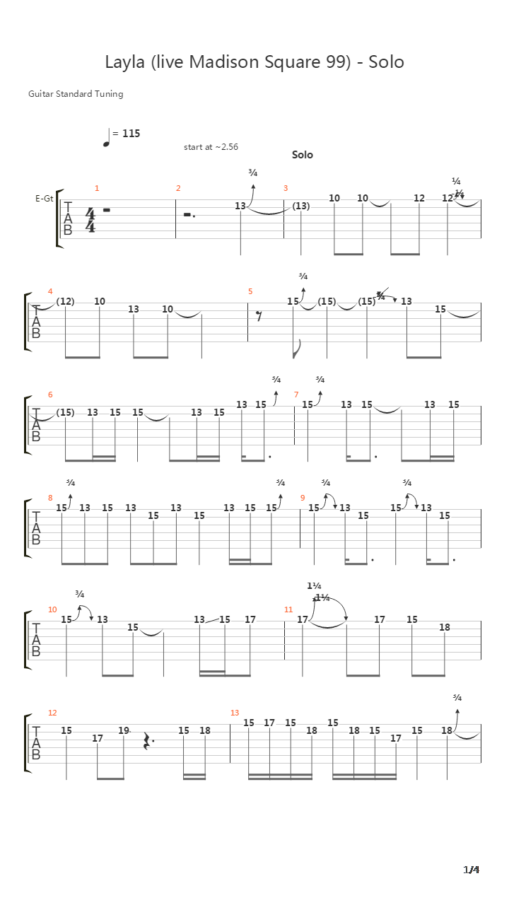 Layla吉他谱
