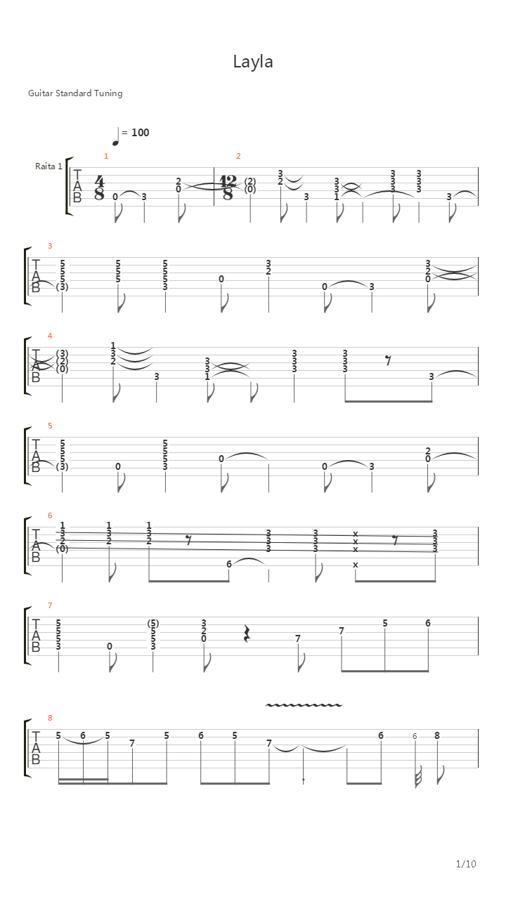 Layla吉他谱