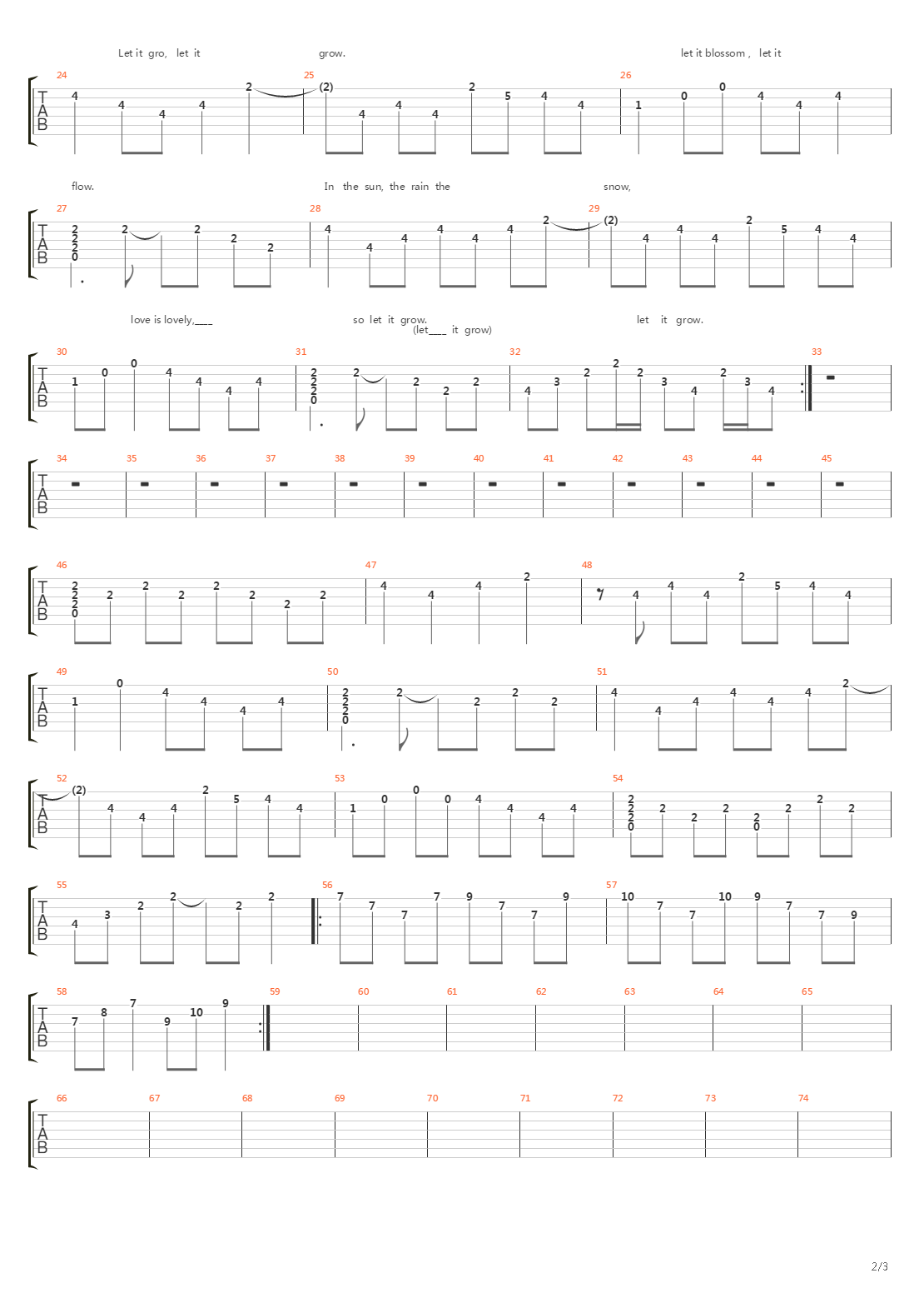 Let It Grow吉他谱
