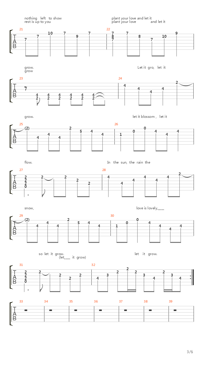 Let It Grow吉他谱