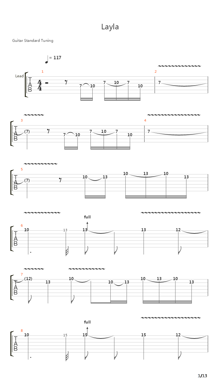 Layla吉他谱