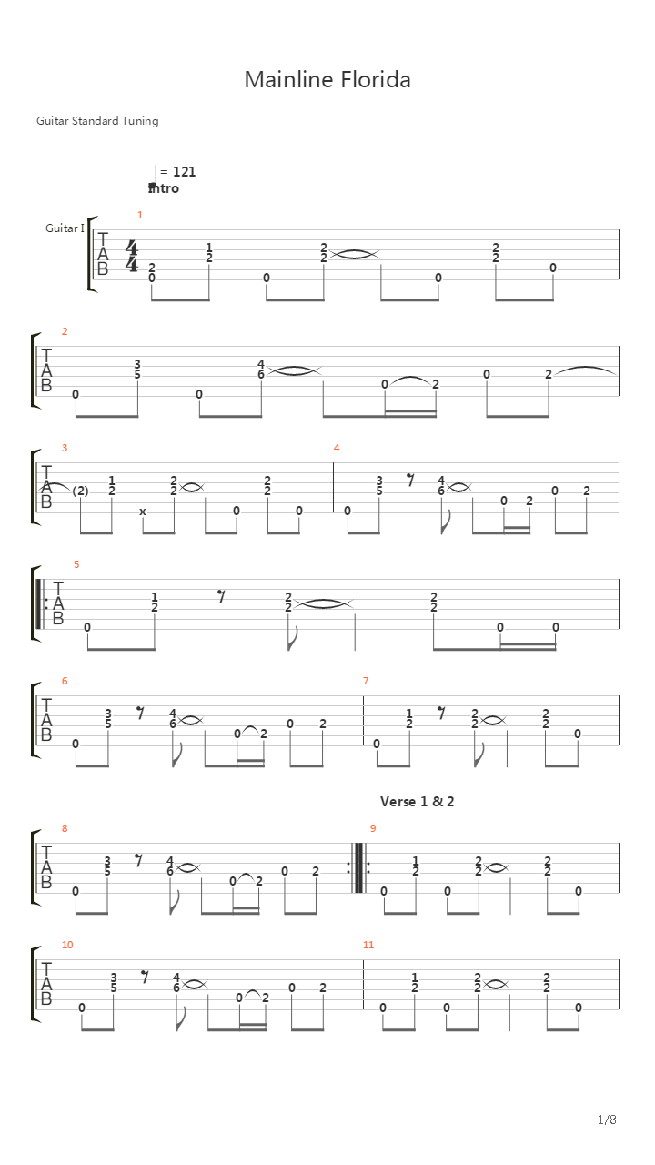 Mainline Florida吉他谱