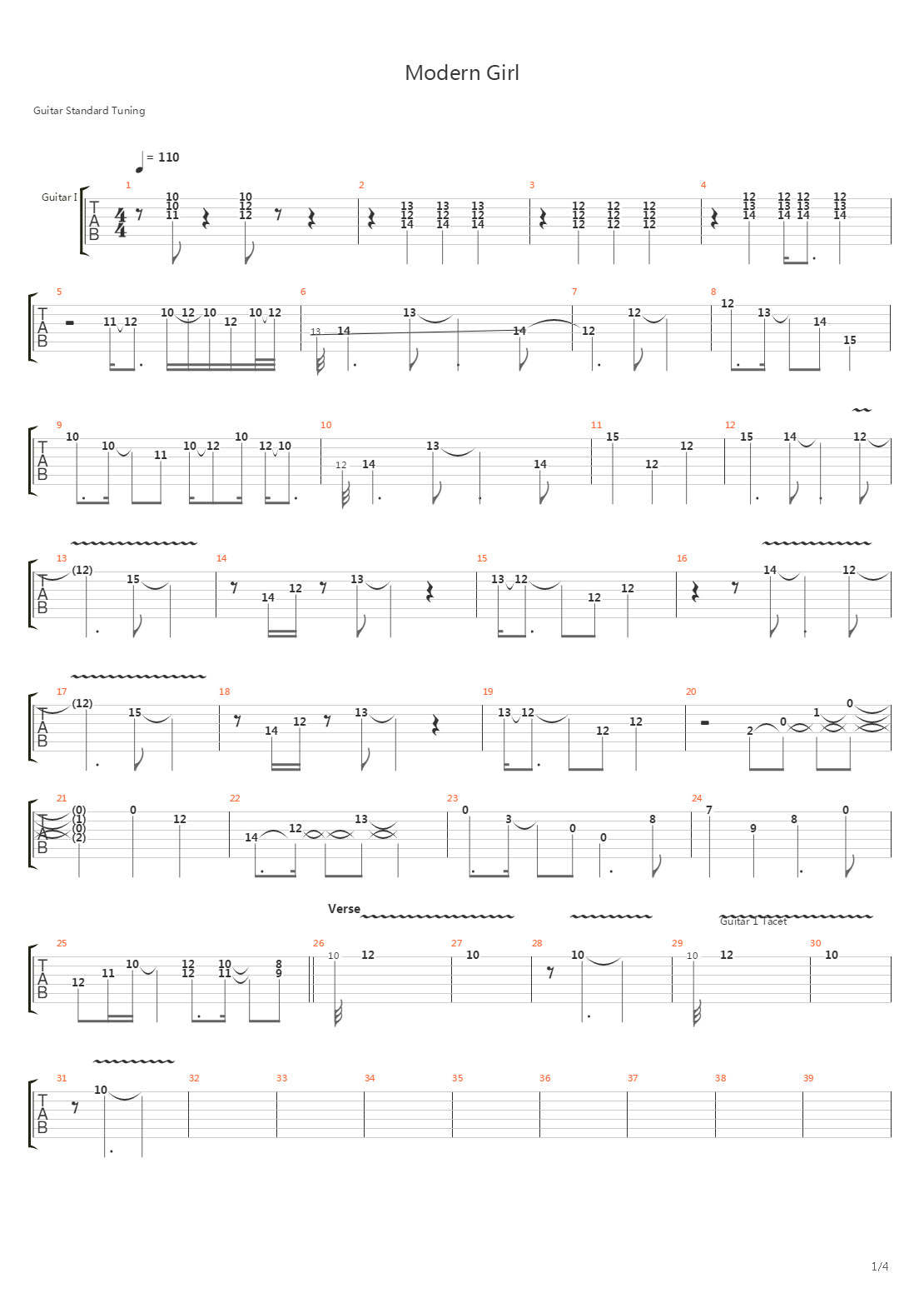 Modern Girl吉他谱