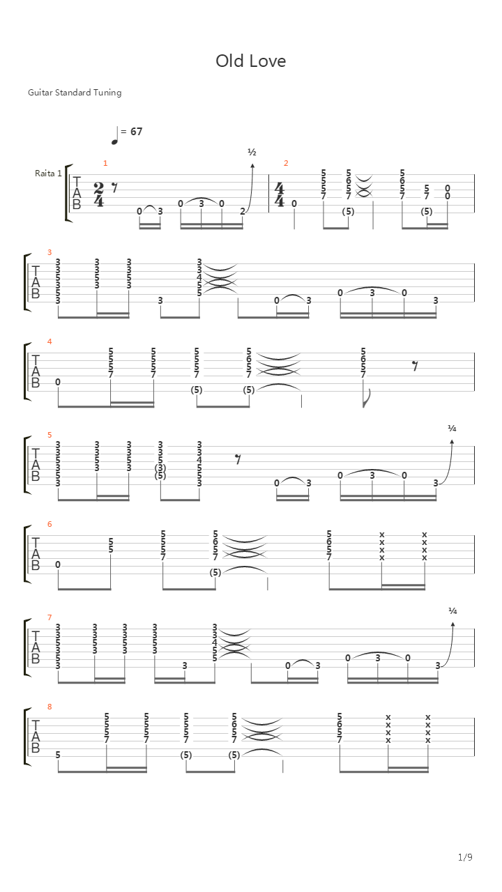 Old Love吉他谱
