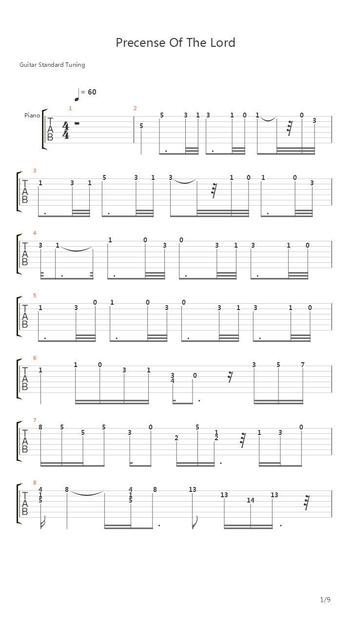 Precense Of The Lord吉他谱