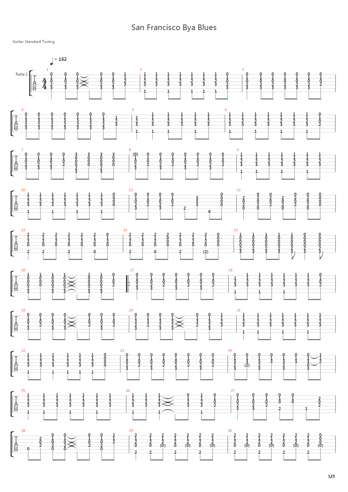 San Francisco Bay Blues吉他谱