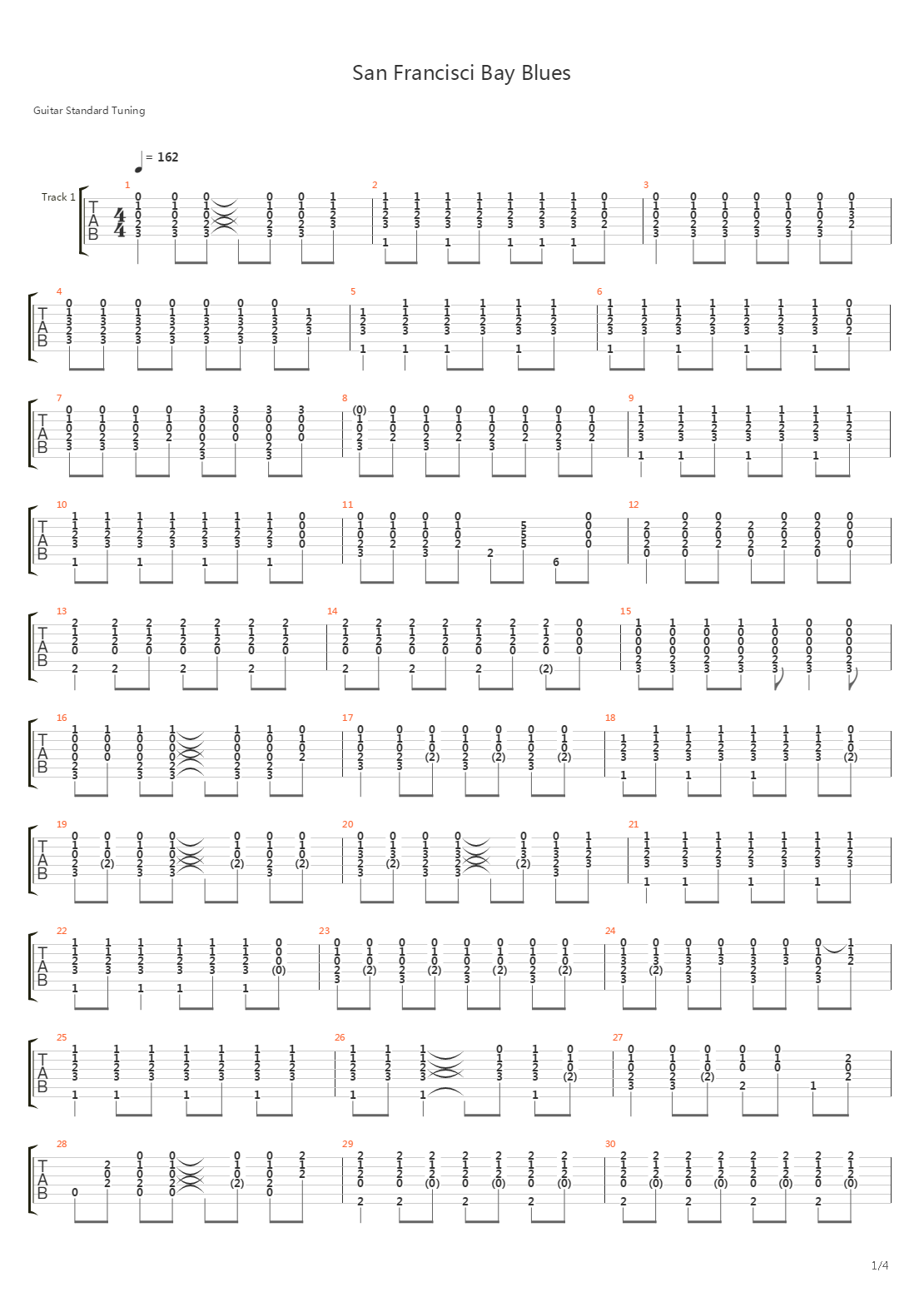 San Francisco Bay Blues吉他谱
