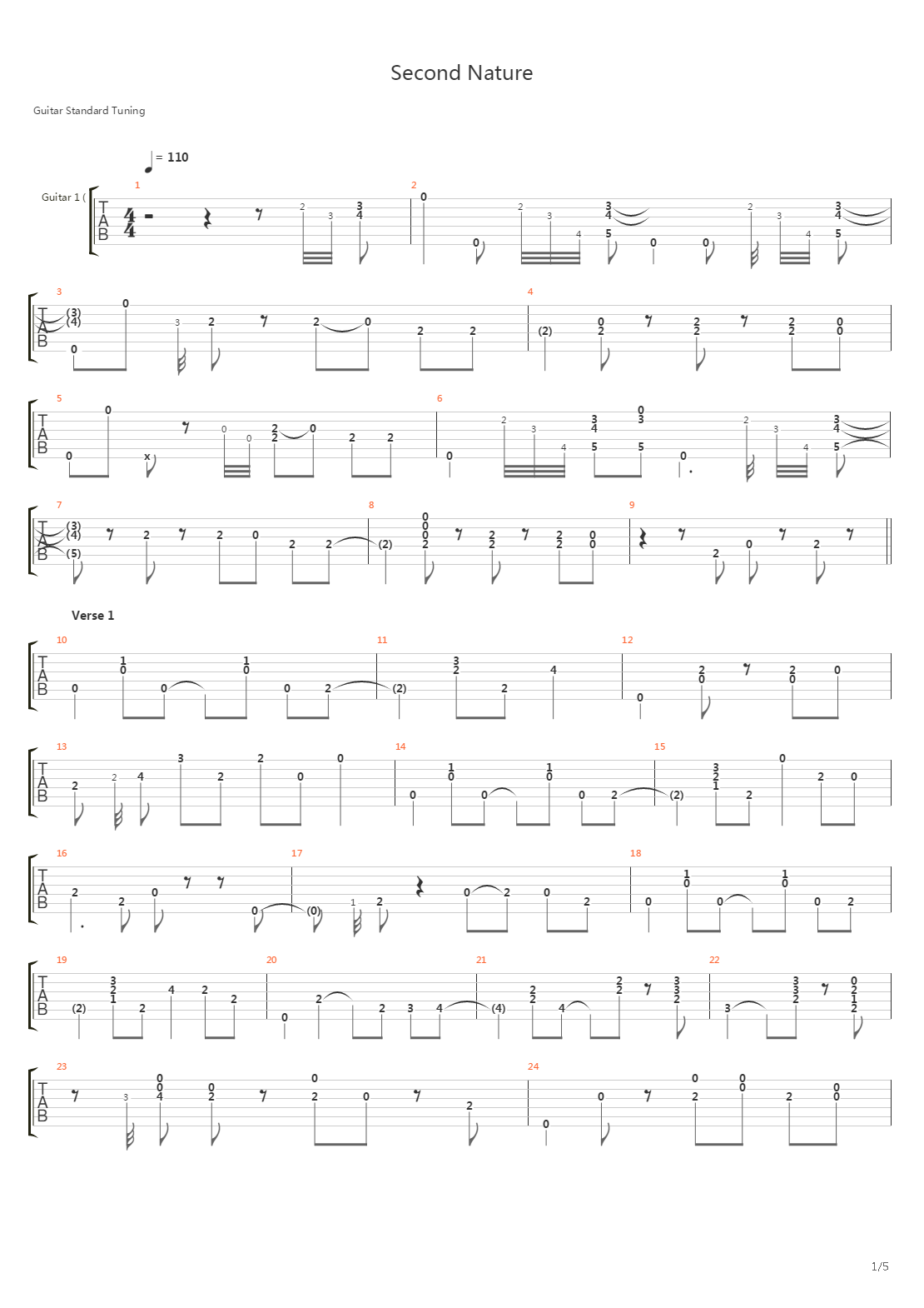 Second Nature吉他谱