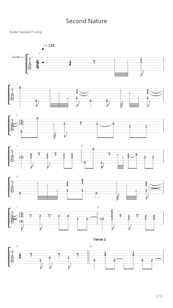 Second Nature吉他谱