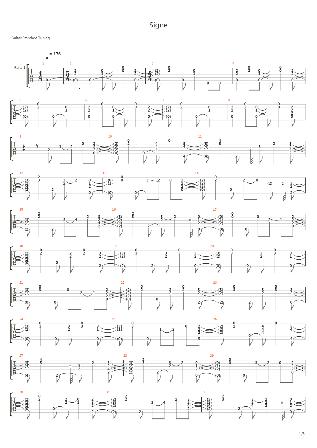 Signe吉他谱