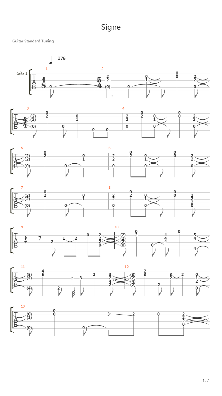 Signe吉他谱
