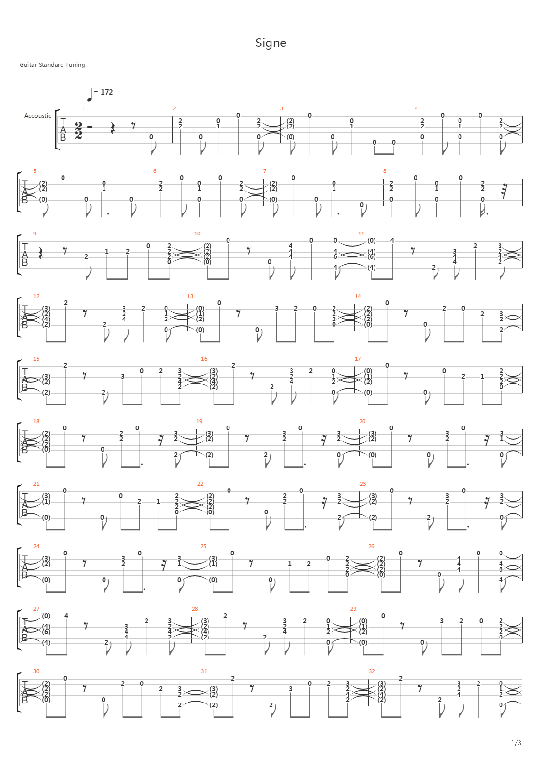 Signe吉他谱
