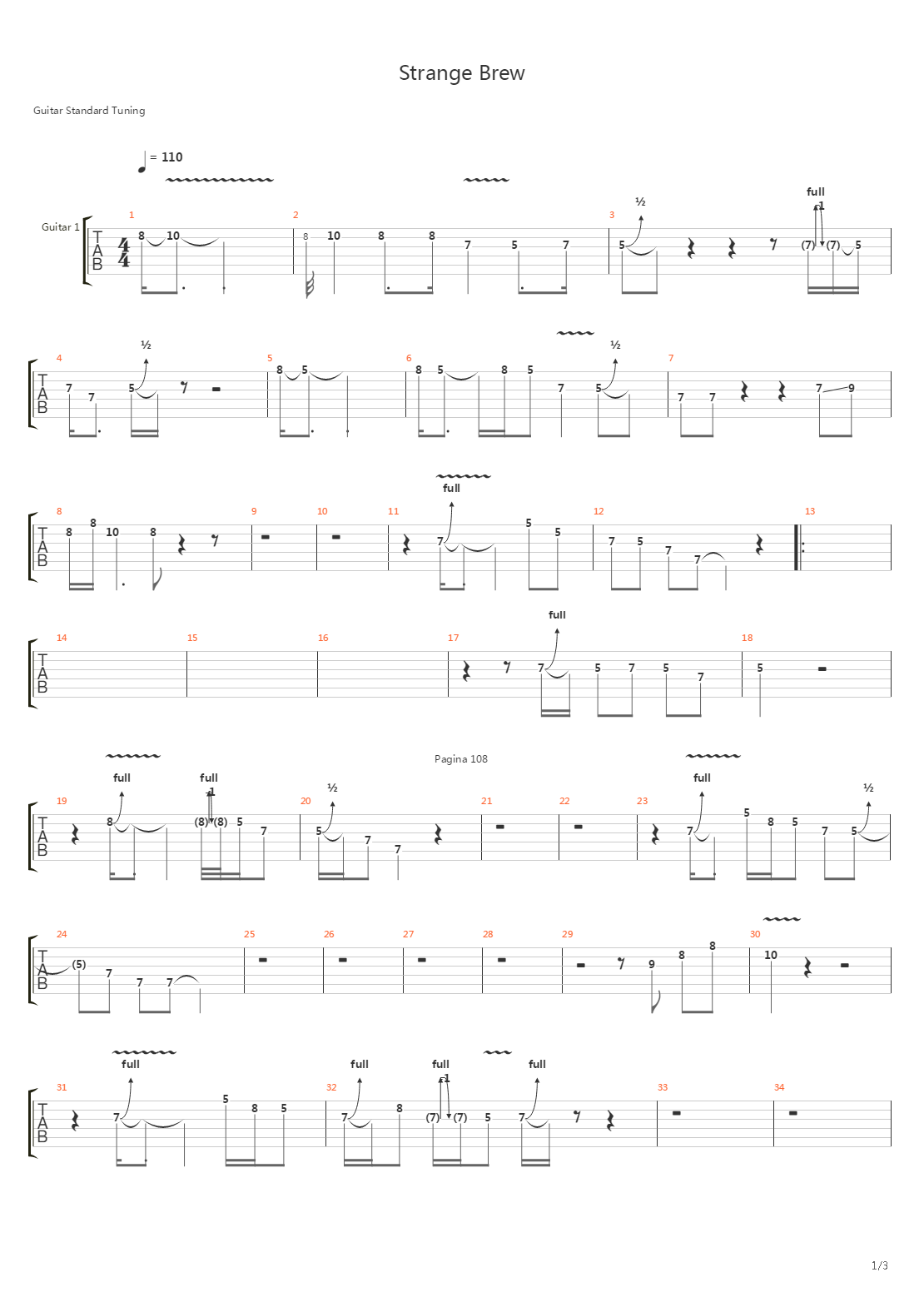 Strange Brew吉他谱