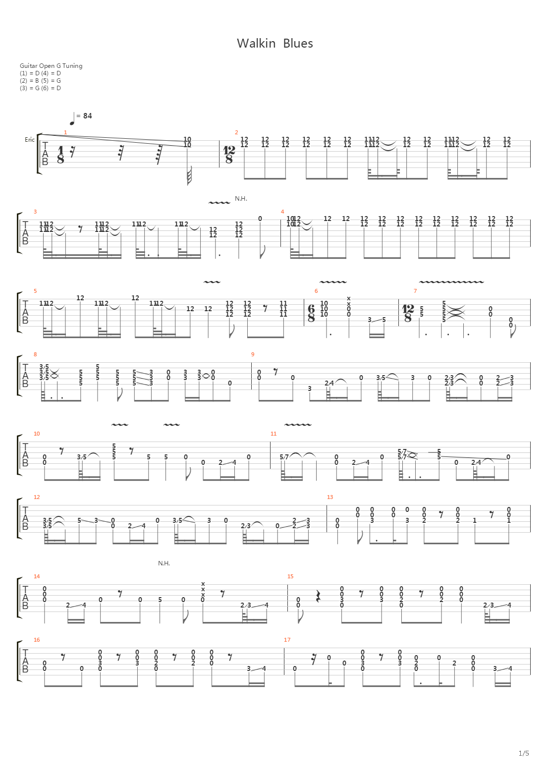 Walkin Blues吉他谱