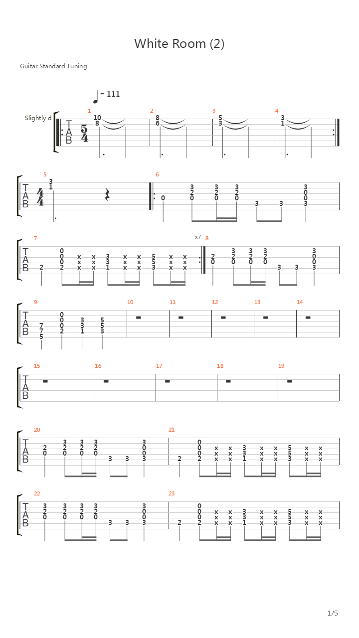 White Room吉他谱