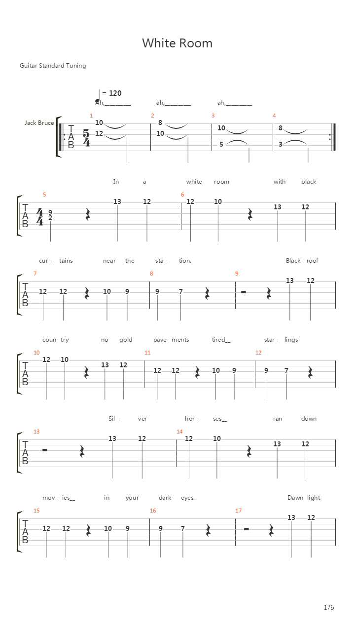 White Room吉他谱