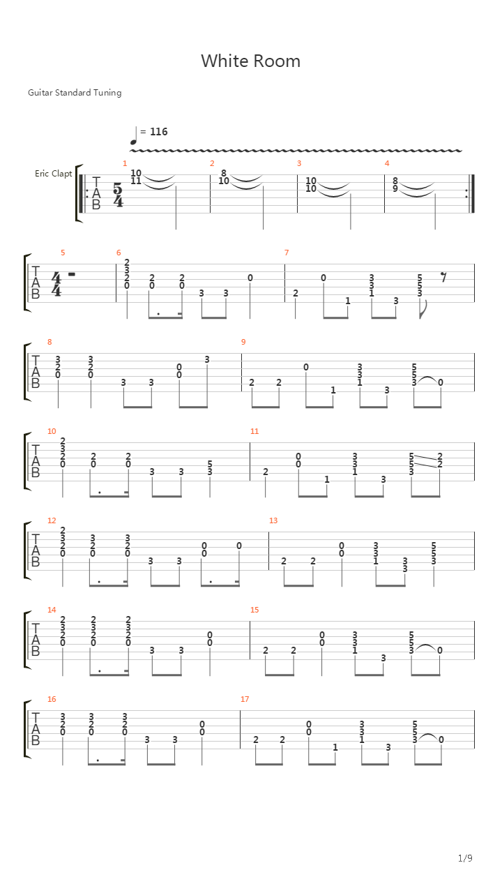 White Room吉他谱