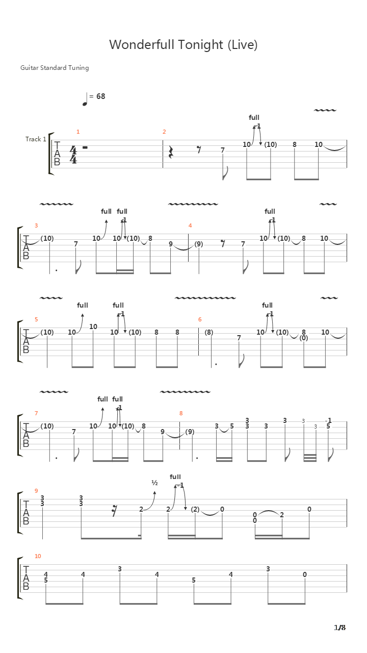 Wonderful Tonight吉他谱