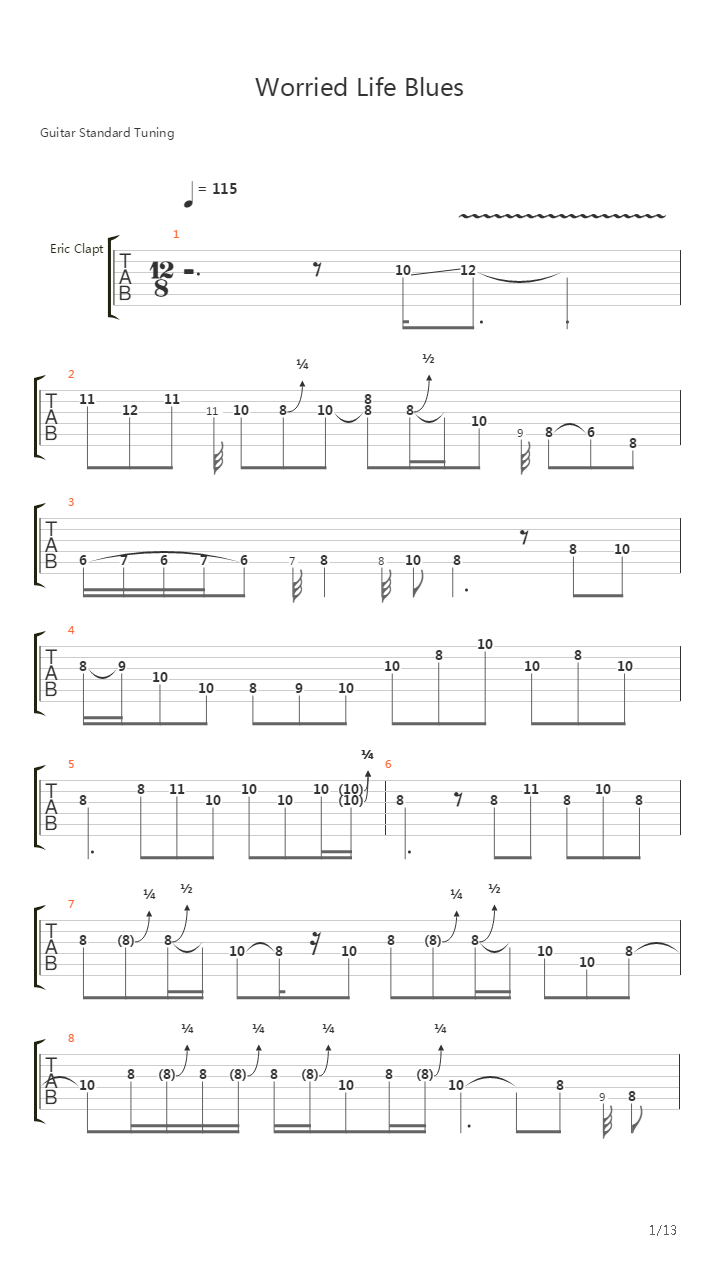 Worried Life Blues吉他谱