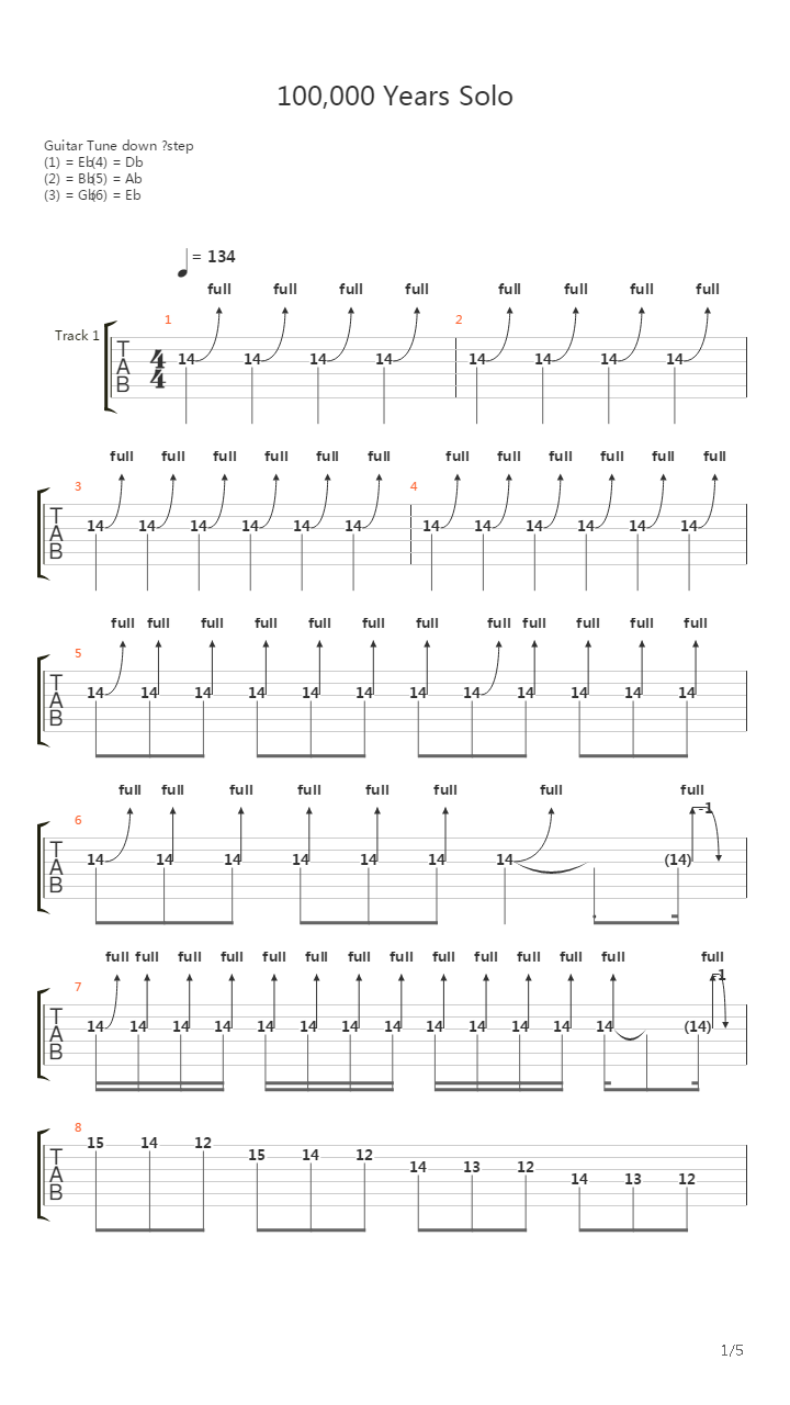 100 000 Years吉他谱