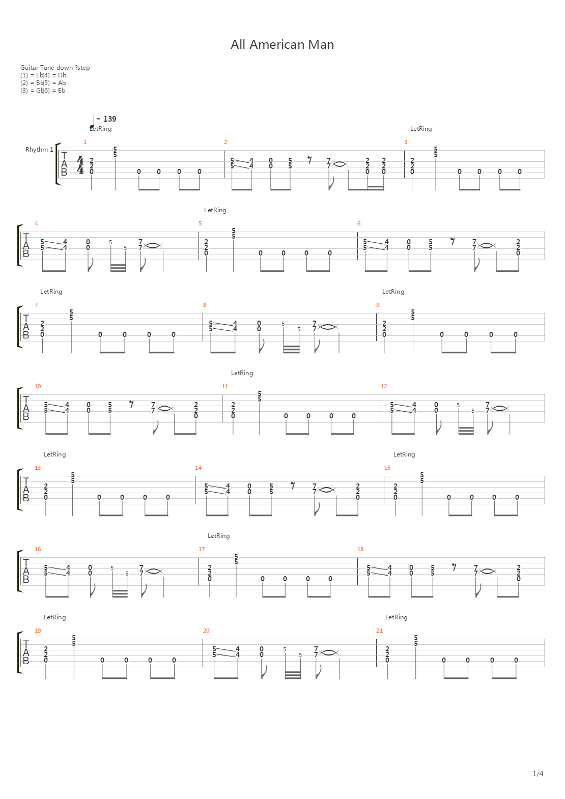 All American Man吉他谱