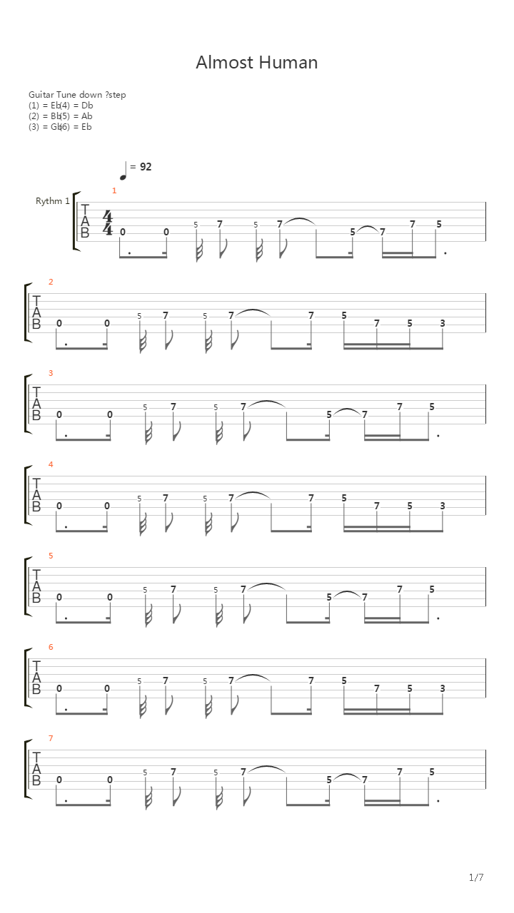 Almost Human吉他谱