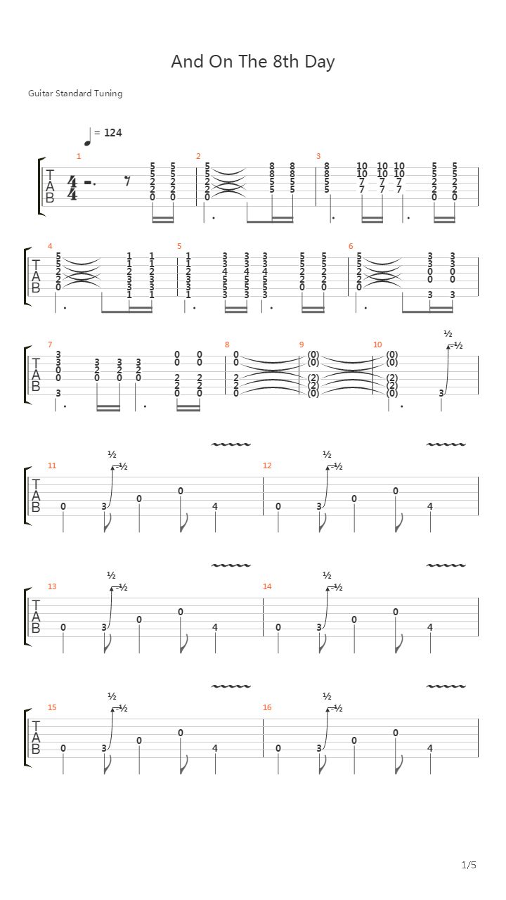 And On The 8th Day吉他谱