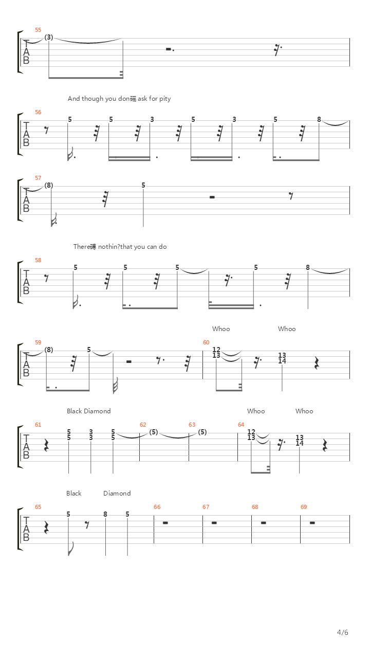 Black Diamond吉他谱