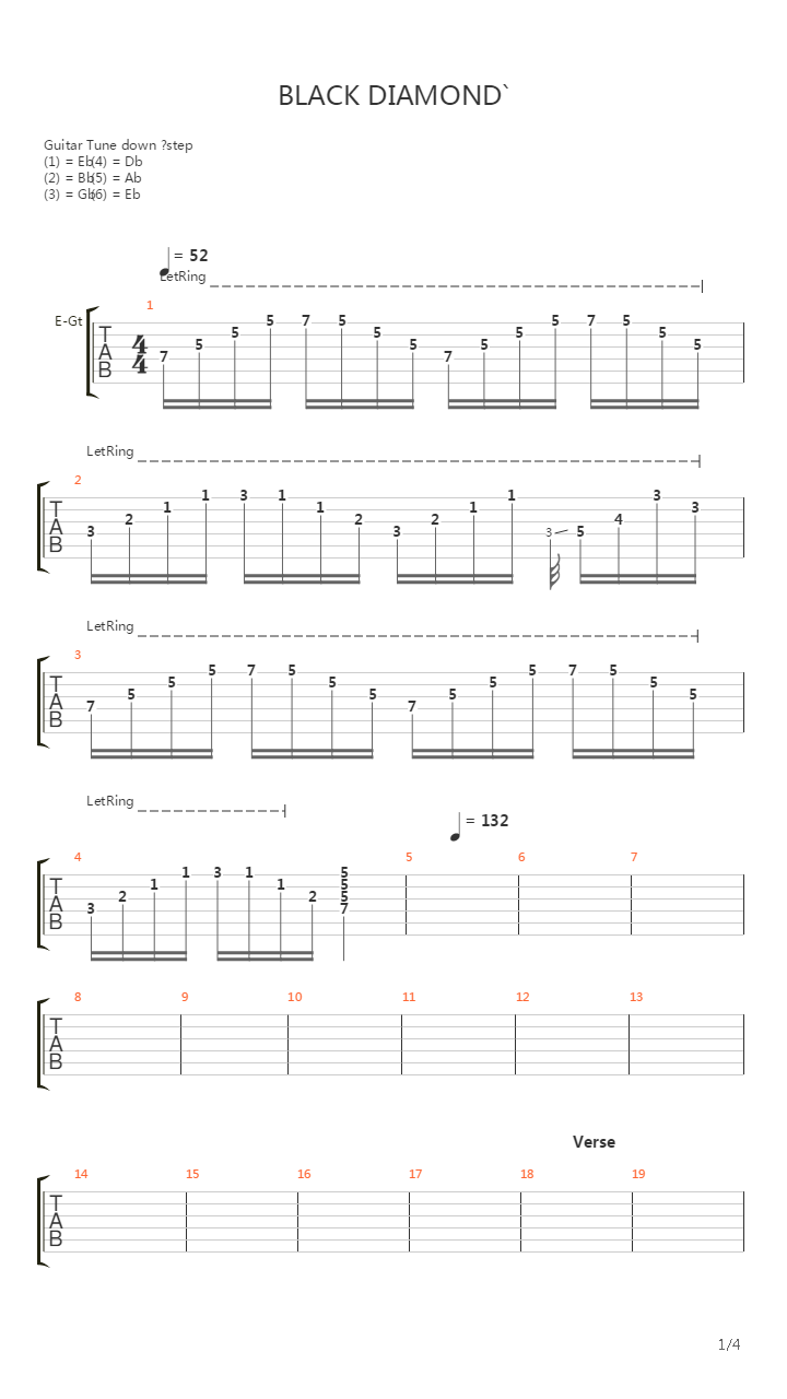 Black Diamond吉他谱