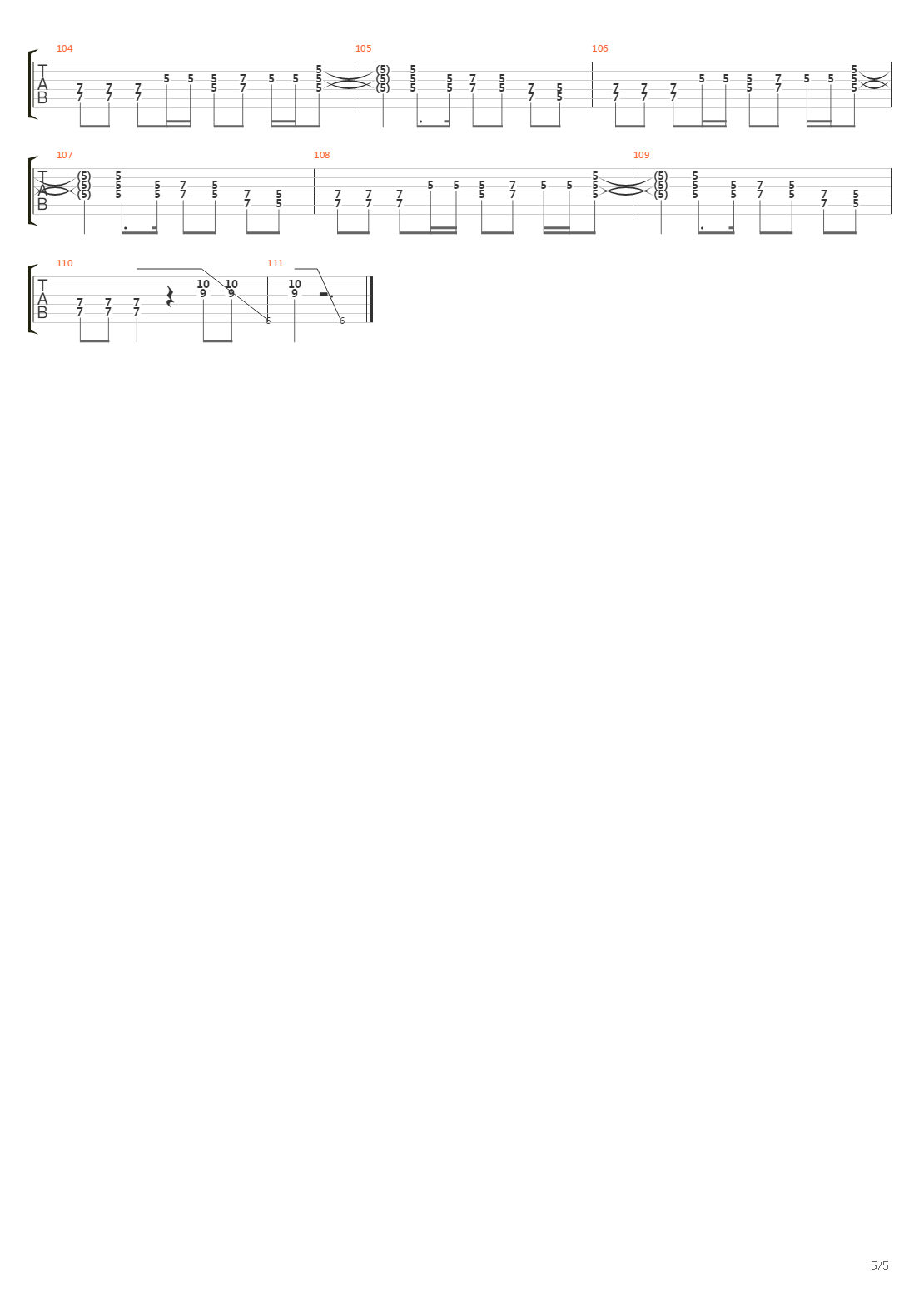 Deuce吉他谱