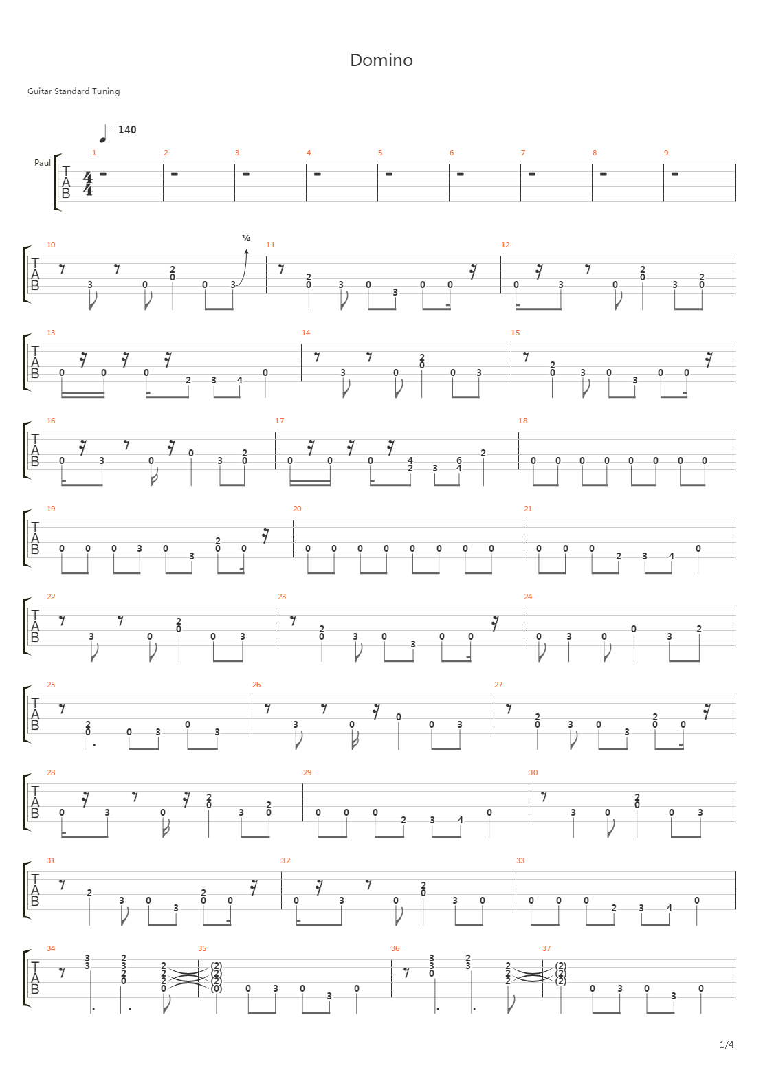 Domino吉他谱