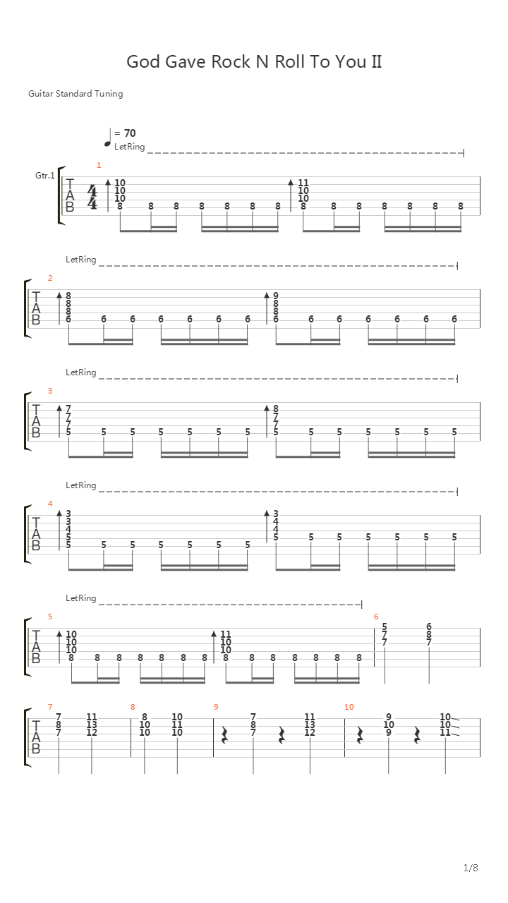 God Gave Rock And Roll To You吉他谱